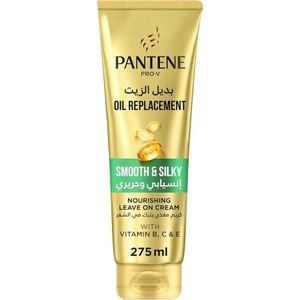 Pantene Pro V Smooth & Silky Oil Replacement for Frizzy Hair, Leave In Conditioner, 275 ml, multicolor