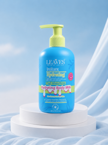 Leaves ليفز هيدرايتنج بادي ميلك (برائحة القطن تاتش) – ترطيب سريع الامتصاص يدوم حتى 72 ساعة