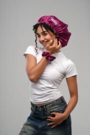 ⁦Bless Satin bonnet — Maroon⁩ - الصورة ⁦3⁩