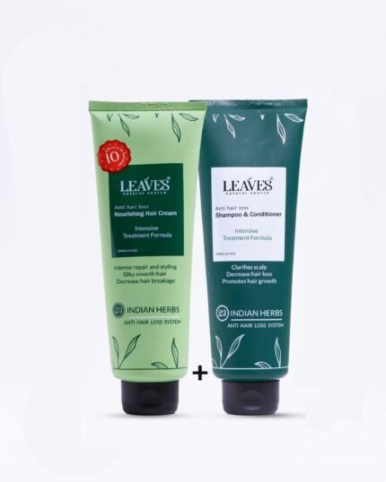 Leaves الروتين اليومي لترطيب الشعر {شامبو + كريم تصفيف}