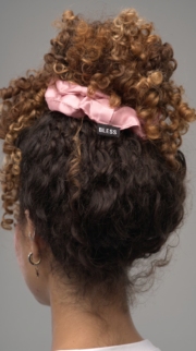 ⁦Bless Satin scrunchies — Pink Kashmir⁩ - الصورة ⁦3⁩