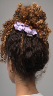 ⁦Bless Satin scrunchies — Pink Kashmir⁩ - الصورة ⁦4⁩