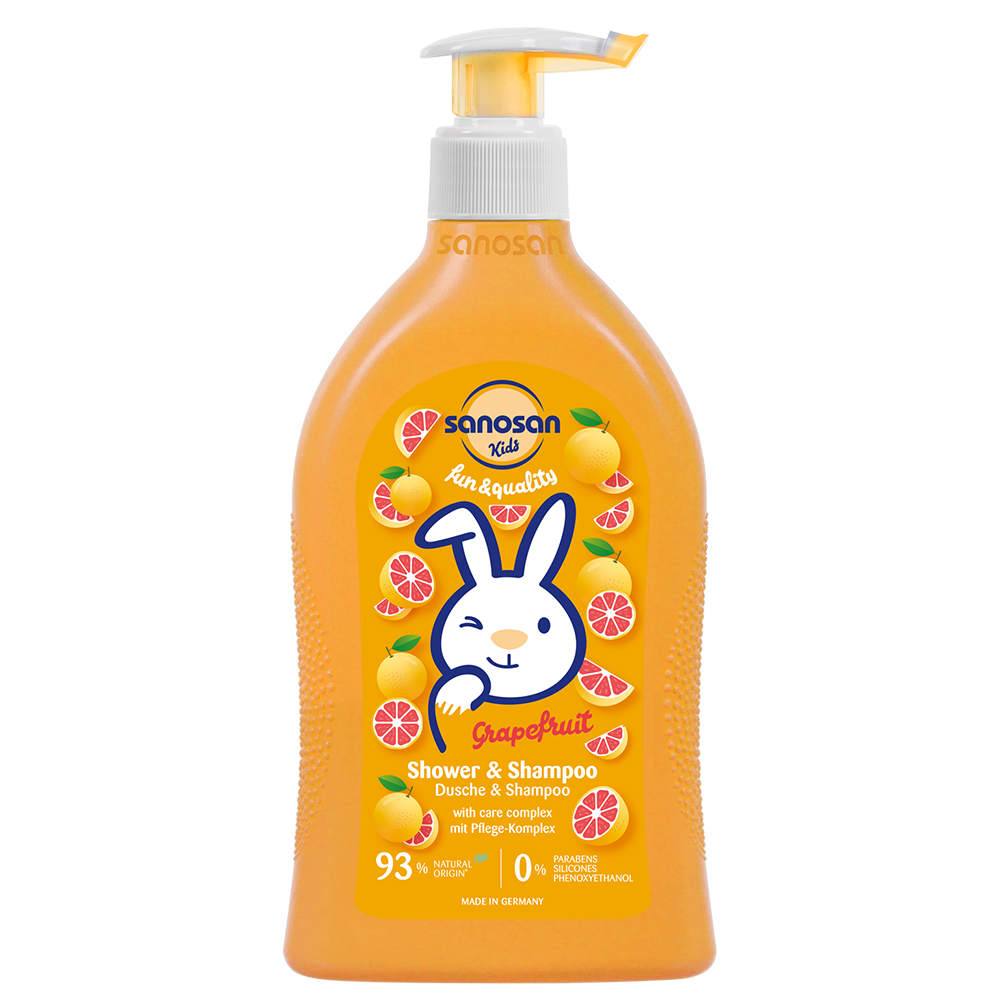 sanosan-kids-shower-shmpoo-grapefruit-400-ml.png Sanosan Shower & Shampoo Grapefruit 400 ml - الصورة 1
